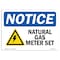 Signmission Safety Sign, OSHA Notice, 5" Height, 7" Width, Natural Gas Meter Set Sign With Symbol, Landscape OS-NS-D-57-L-14309 - alternate 1